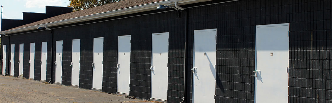 Single storage units at Affordable Portables secure storage location.