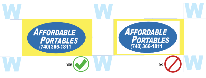 Correct way to display Affordable Portable Logos on a color background page or document.