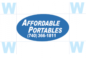 Guide for image spacing when displaying the Affordable Portables Logo